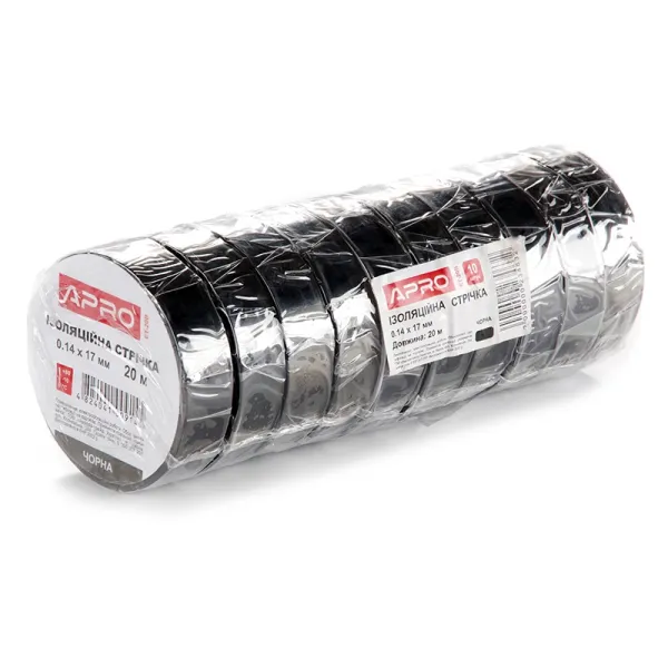 Ізоляційна стрічка чорна APRO 0.14х17мм 20м