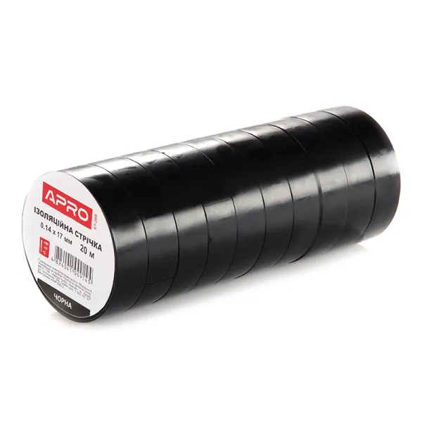 Ізоляційна стрічка чорна APRO 0.14х17мм 20м