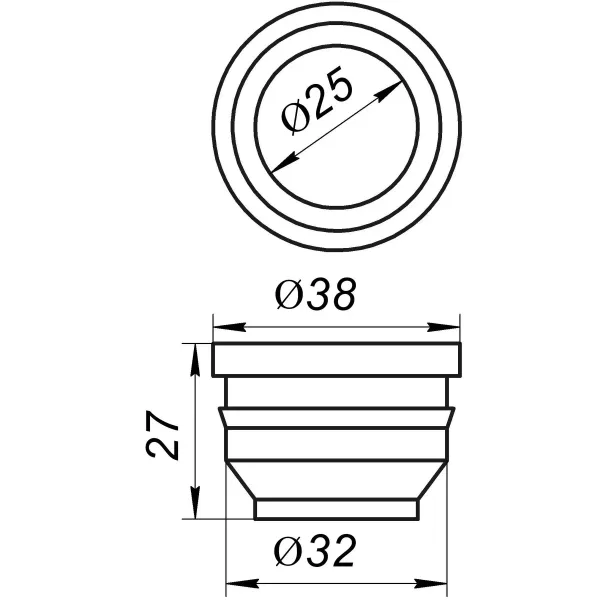 Редукція ущільнююча чорна 32/25 ЯР