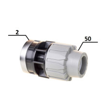 Муфта ПЕ Ø50x2"В (SantehPlast.COS)