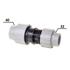 Муфта Перехідна ПЕ Ø40xØ32 (SantehPlast.COS)