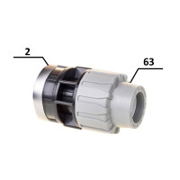 Муфта ПЕ Ø63x2"В (SantehPlast.COS)