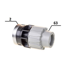Муфта ПЕ Ø63x2"В (SantehPlast.COS)