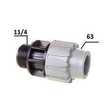 Муфта ПЕ Ø63x1 1/4"З (SantehPlast.COS)