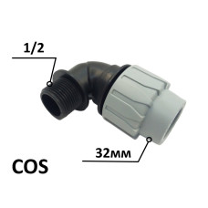 Кутник ПЕ Ø32x1/2"3 (SantehPlast.COS)