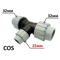 Трійник редукційний ПЕ Ø32xØ25xØ32 (SantehPlast.COS)