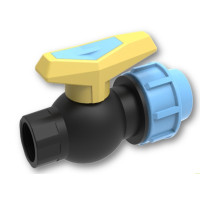 Кран ПЕ Ø32x1"В (SantehPlast.COS) ЗВ 32х1 (PP)