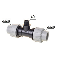 Трійник ПЕ Ø20x3/4"ЗхØ20 (SantehPlast.COS)