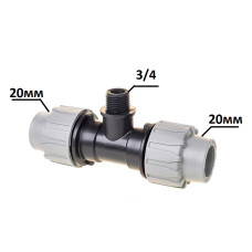 Трійник ПЕ Ø20x3/4"ЗхØ20 (SantehPlast.COS)