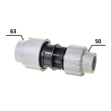 Муфта Перехідна ПЕ Ø63хØ50мм. (SantehPlast.COS)