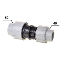 Муфта Перехідна ПЕ Ø50хØ40 (SantehPlast.COS)