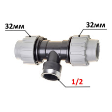 Трійник ПЕ Ø32x1/2"ВхØ32 (SantehPlast.COS)