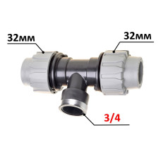Трійник ПЕ Ø32x3/4"ВхØ32 (SantehPlast.COS)