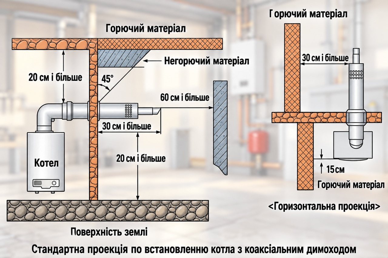 Як правильно зробити димохід для газового котла: коаксіальний чи роздільний Як правильно зробити димохід для газового котла: коаксіальний чи роздільний
